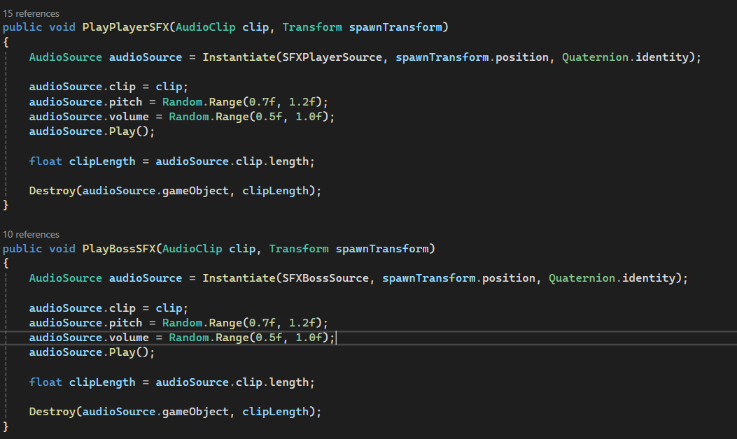 Sound manager after randomization