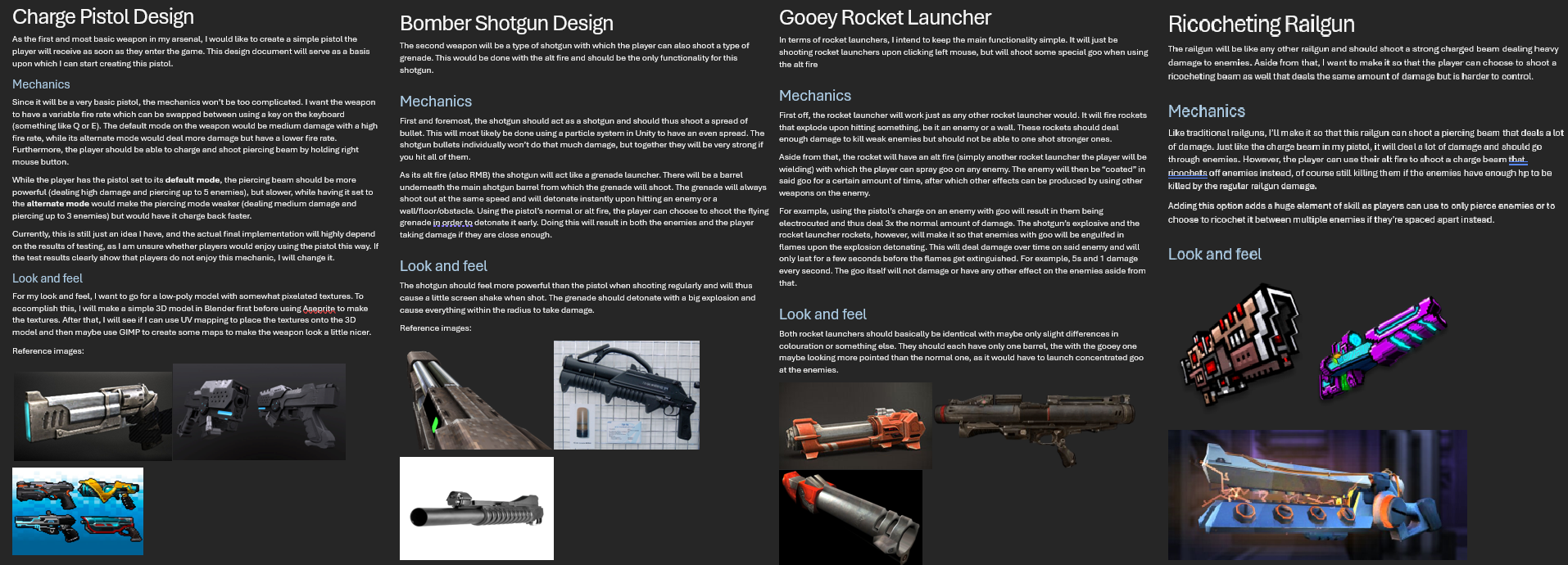 Weapon design documents